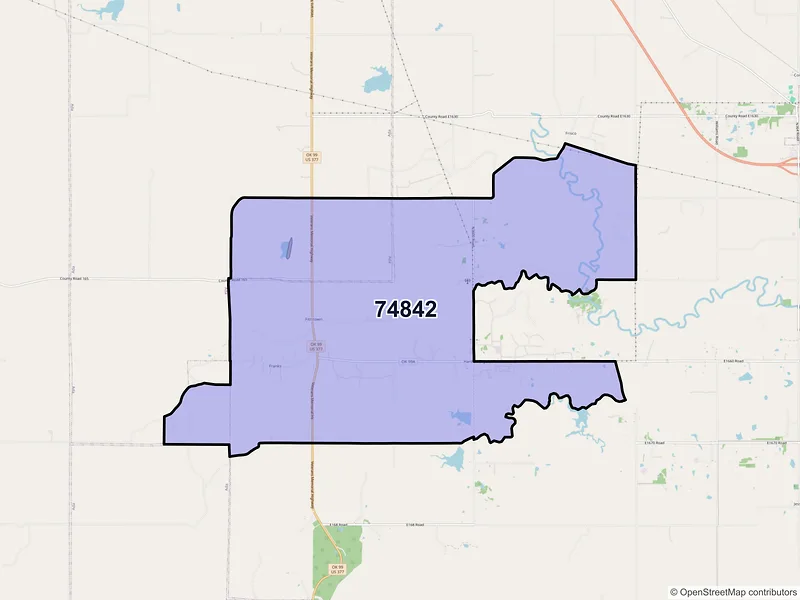 Map of Fittstown, Oklahoma and ZIP codes