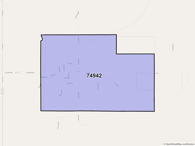 Map of Leflore, Oklahoma and ZIP codes