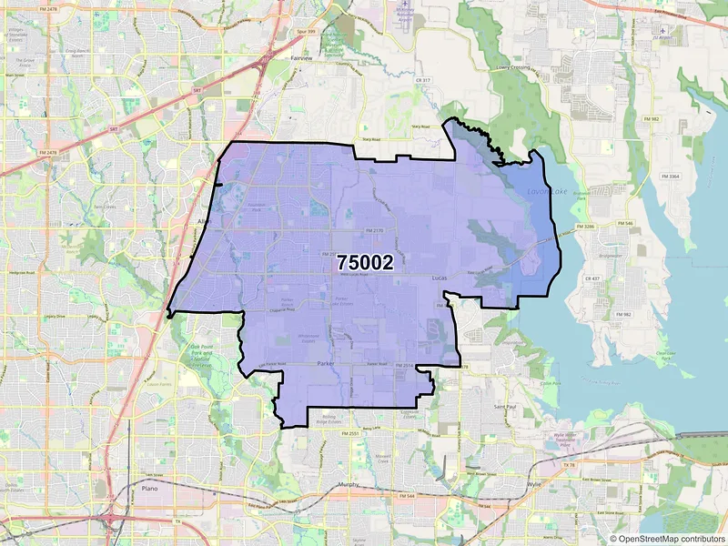 Map of ZIP Code 75002 — Allen, TX