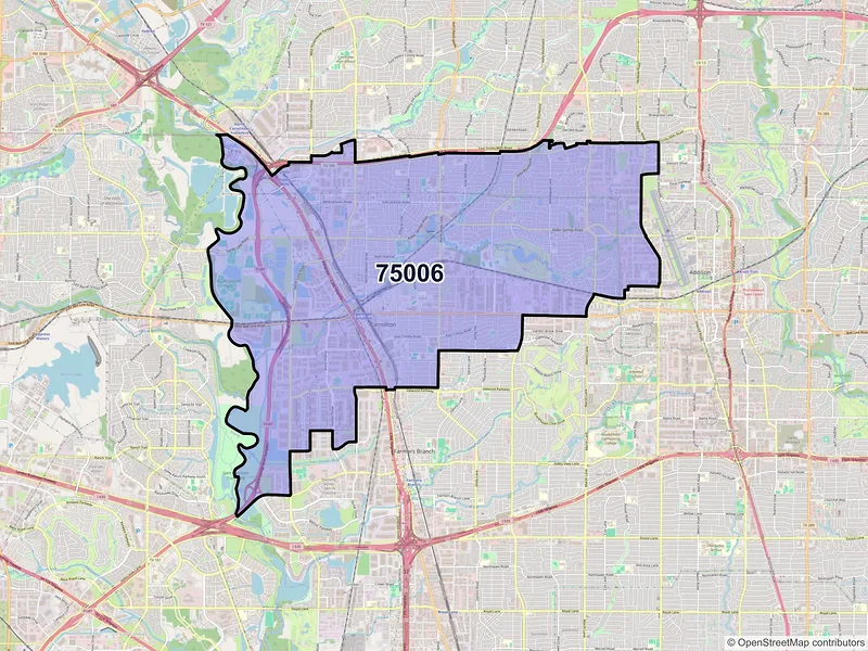 Map of ZIP Code 75006 — Carrollton, TX