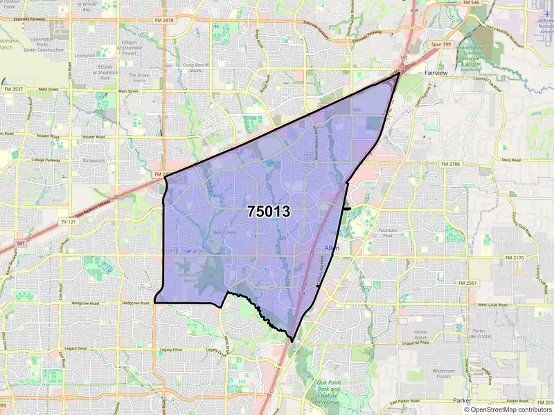 Map of ZIP Code 75013 — Allen, TX