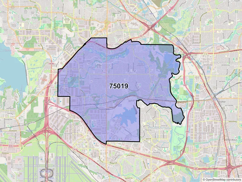 Map of ZIP Code 75019 — Coppell, TX