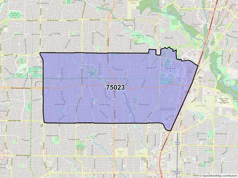 Map of ZIP Code 75023 — Plano, TX