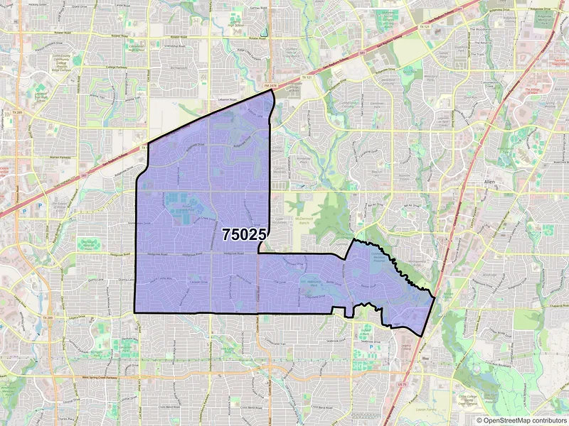 Map of ZIP Code 75025 — Plano, TX