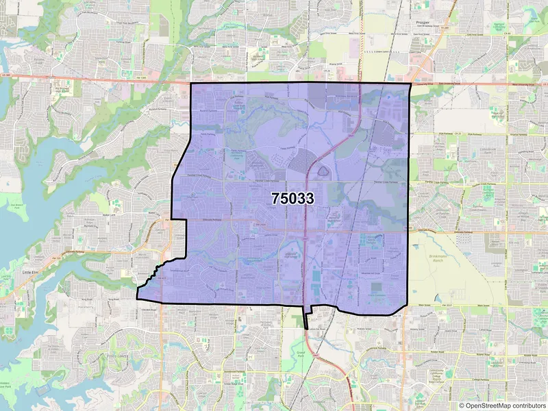 Map of ZIP Code 75033 — Frisco, TX