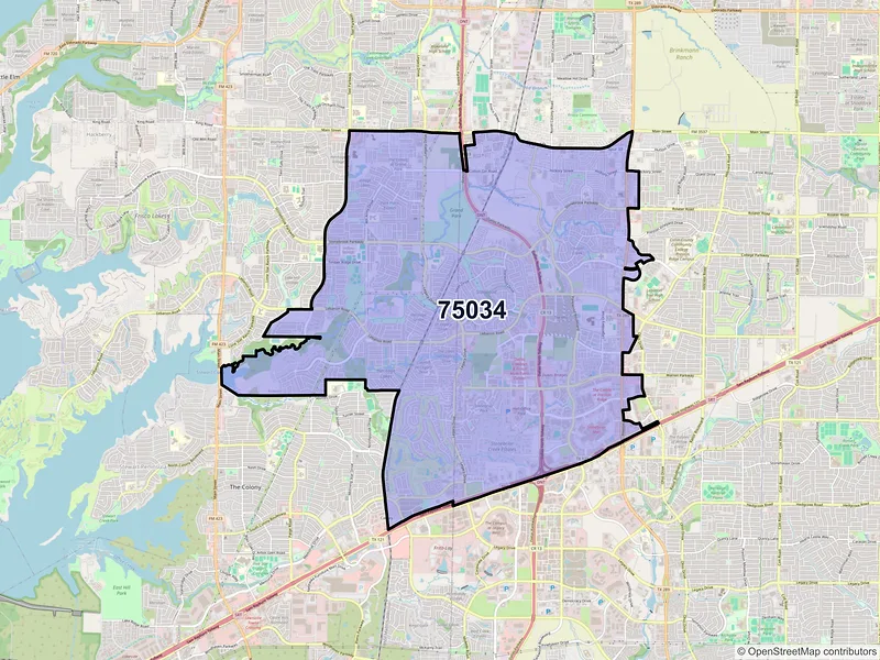 Map of ZIP Code 75034 — Frisco, TX