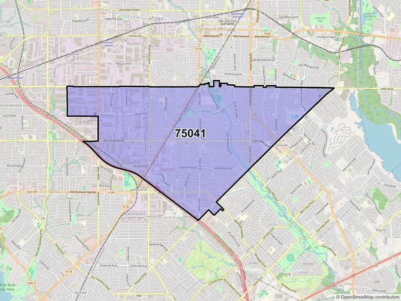 Map of ZIP Code 75041 — Garland, TX