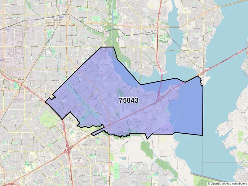 Map of ZIP Code 75043 — Garland, TX