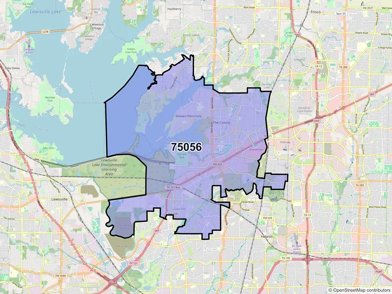 Map of ZIP Code 75056 — The Colony, TX