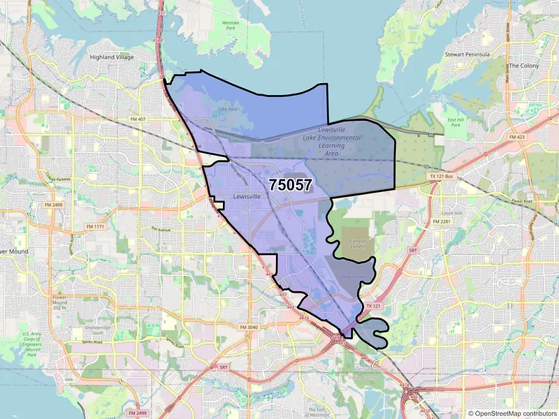 Map of ZIP Code 75057 — Lewisville, TX