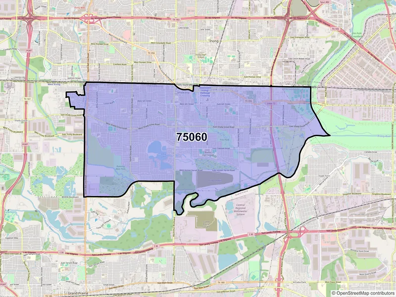Map of ZIP Code 75060 — Irving, TX