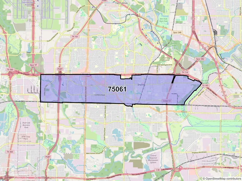 Map of ZIP Code 75061 — Irving, TX