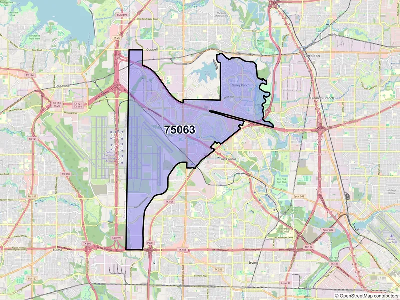 Map of ZIP Code 75063 — Irving, TX