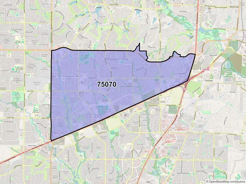 Map of ZIP Code 75070 — Mckinney, TX
