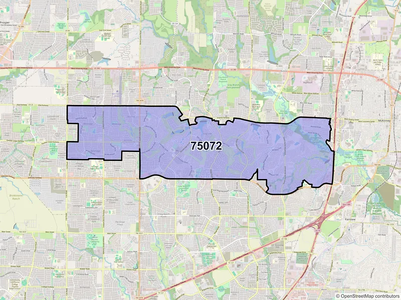 Map of ZIP Code 75072 — Mckinney, TX