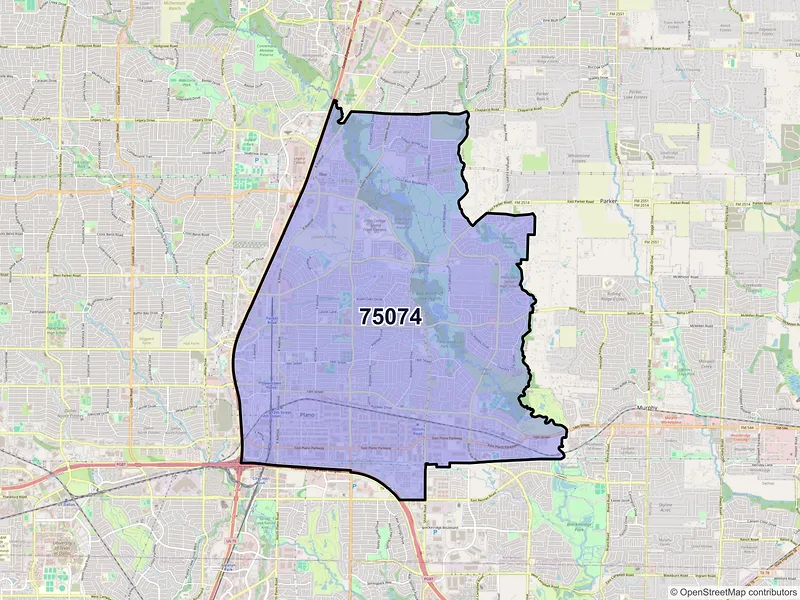 Map of ZIP Code 75074 — Plano, TX