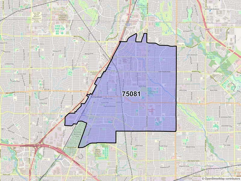 Map of ZIP Code 75081 — Richardson, TX