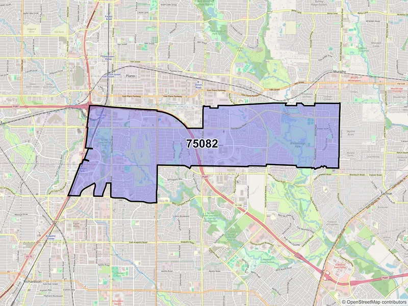 Map of ZIP Code 75082 — Richardson, TX