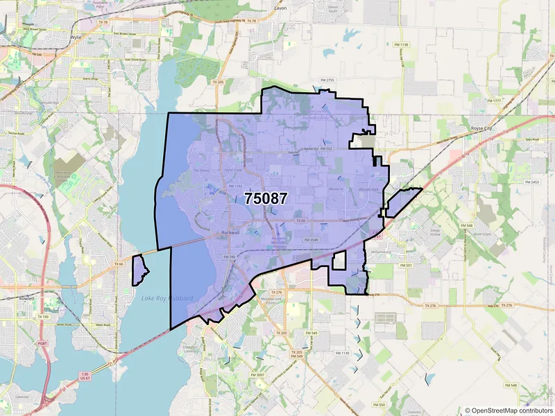 Map of ZIP Code 75087 — Rockwall, TX