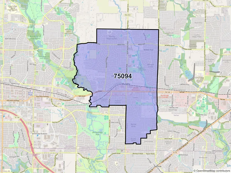 Map of ZIP Code 75094 — Plano, TX