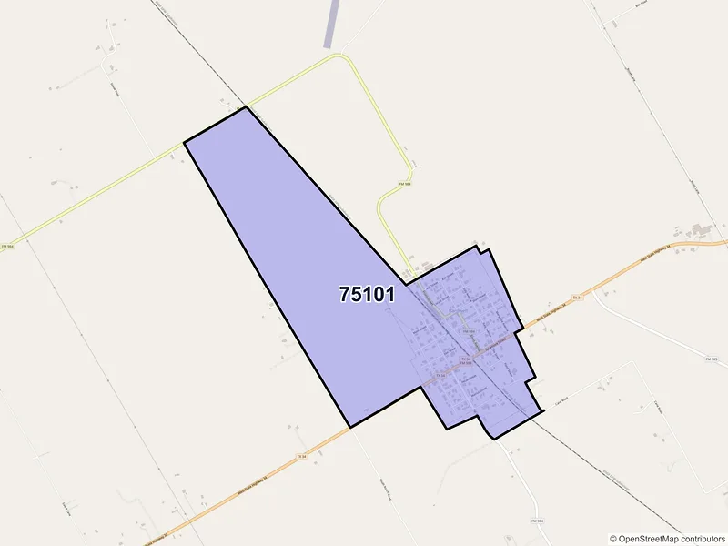 Map of Bardwell, Texas and ZIP codes