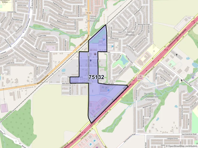 Map of Fate, Texas and ZIP codes