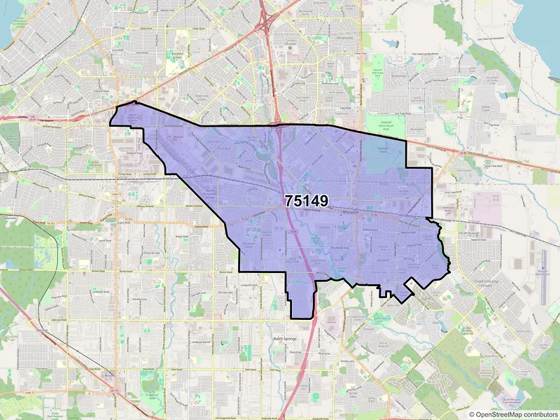 Map of ZIP Code 75149 — Mesquite, TX