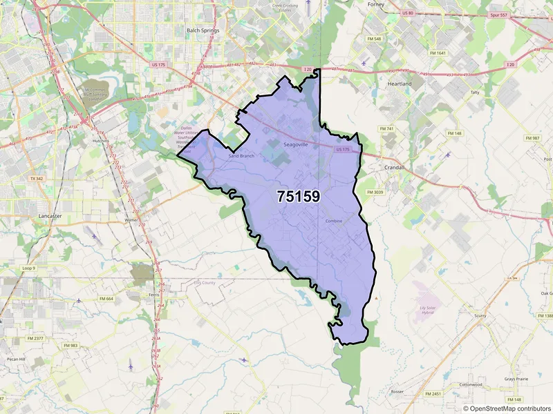 Map of ZIP Code 75159 — Seagoville, TX