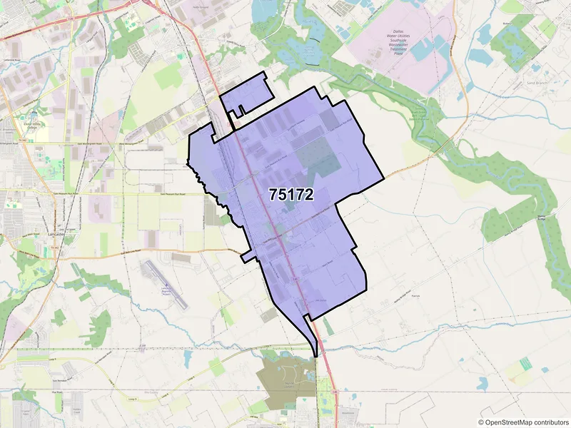 Map of ZIP Code 75172 — Wilmer, TX