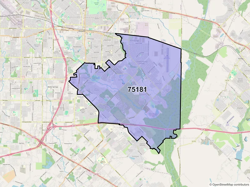 Map of ZIP Code 75181 — Mesquite, TX