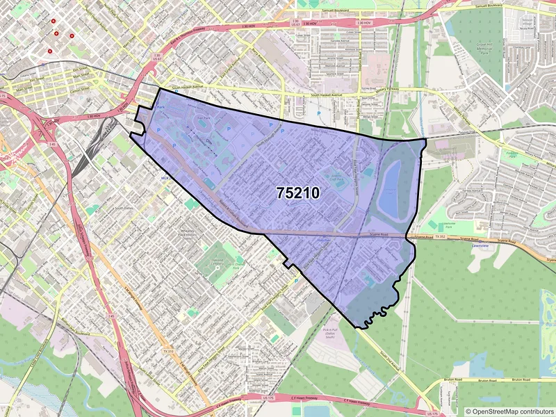 Map of ZIP Code 75210 — Dallas, TX