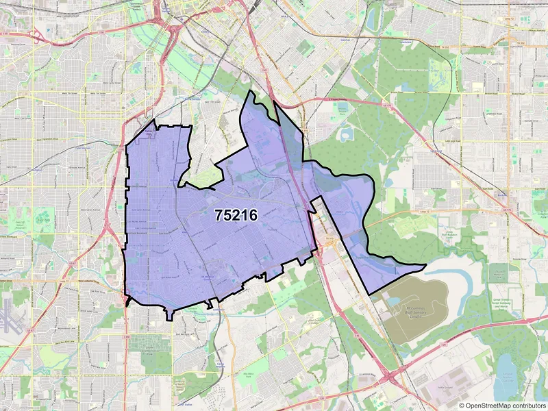 Map of ZIP Code 75216 — Dallas, TX