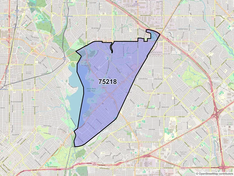 Map of ZIP Code 75218 — Dallas, TX