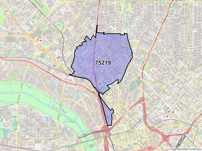 Map of ZIP Code 75219 — Dallas, TX