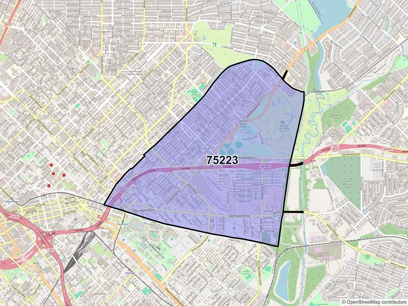 Map of ZIP Code 75223 — Dallas, TX