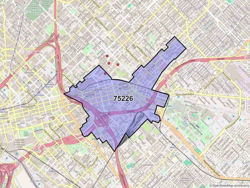 Map of ZIP Code 75226 — Dallas, TX