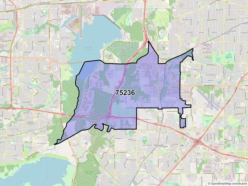 Map of ZIP Code 75236 — Dallas, TX