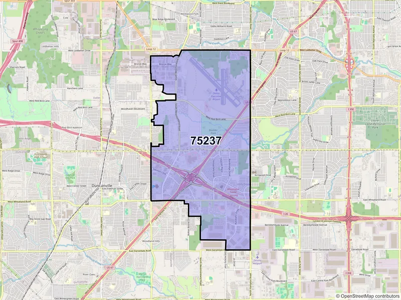 Map of ZIP Code 75237 — Dallas, TX
