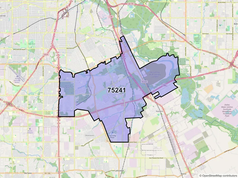 Map of ZIP Code 75241 — Dallas, TX