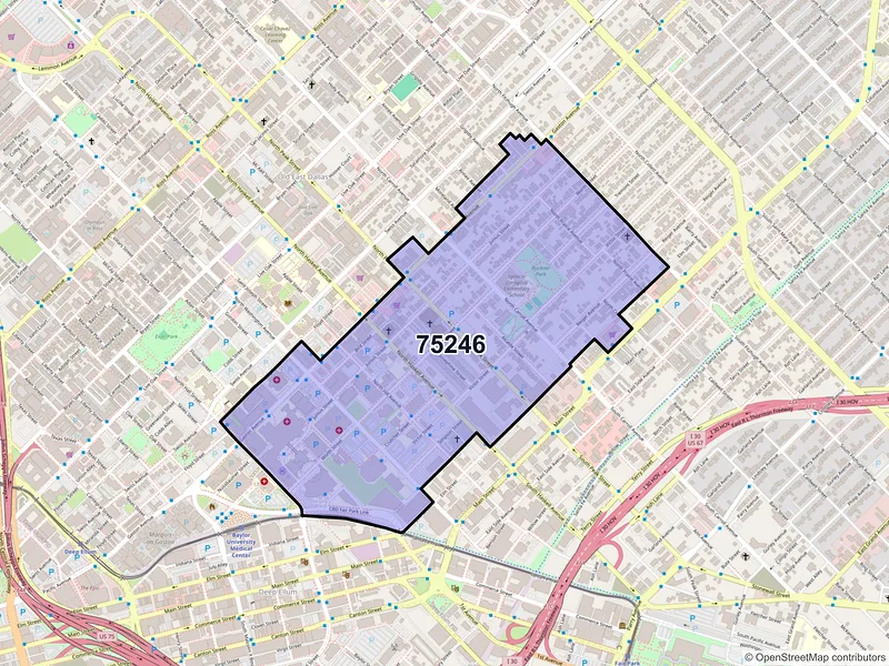 Map of ZIP Code 75246 — Dallas, TX