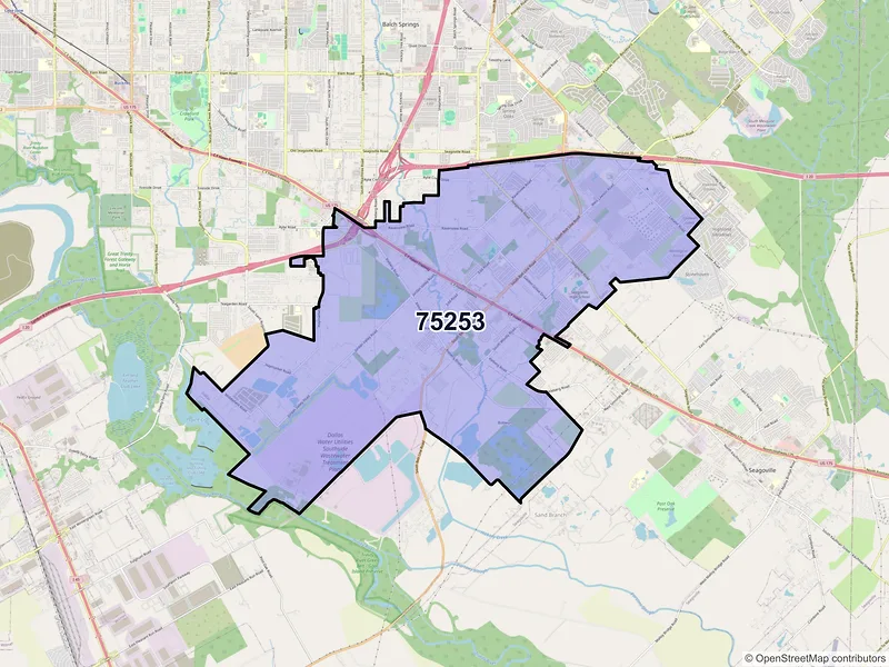Map of ZIP Code 75253 — Dallas, TX