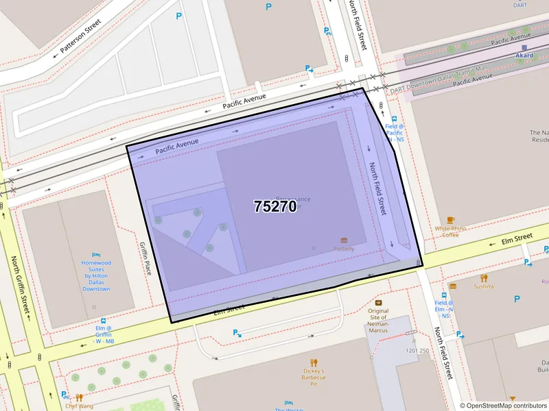 Map of ZIP Code 75270 — Dallas, TX