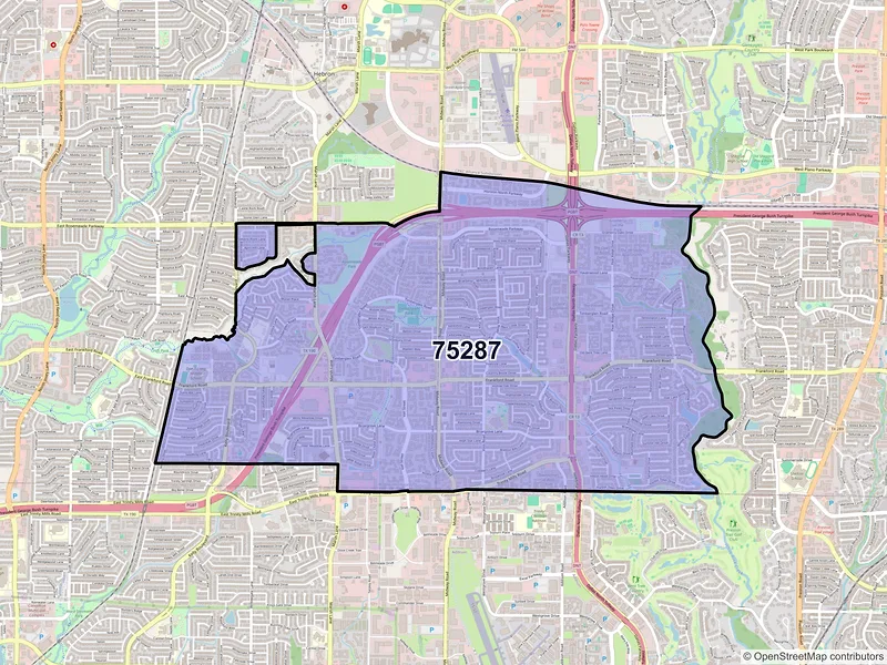 Map of ZIP Code 75287 — Dallas, TX