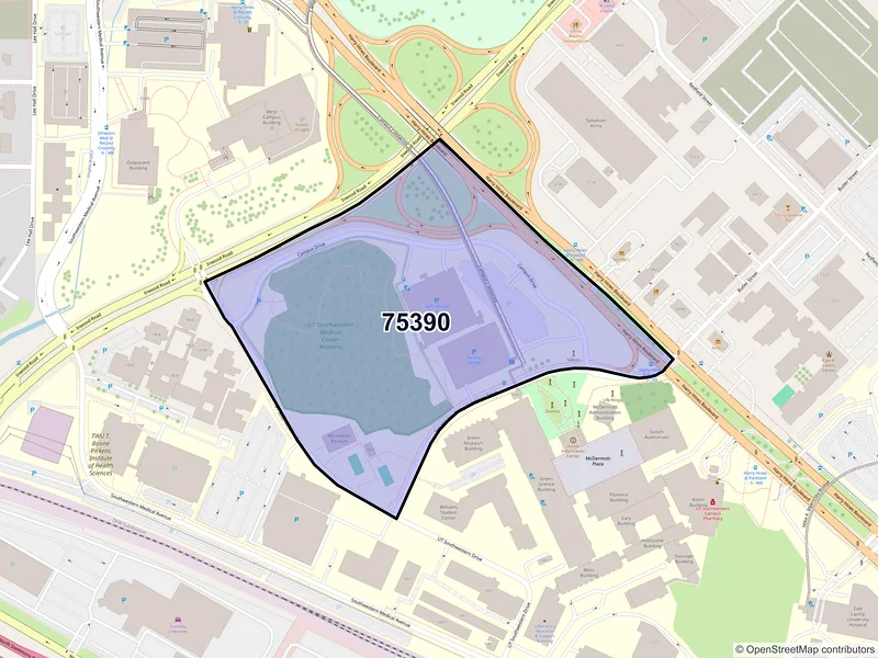 Map of ZIP Code 75390 — Dallas, TX