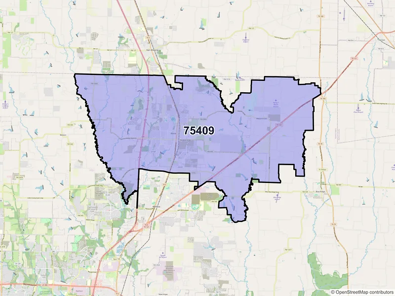 Map of ZIP Code 75409 — Anna, TX