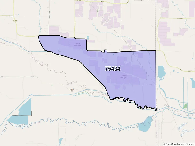 Map of Cunningham, Texas and ZIP codes