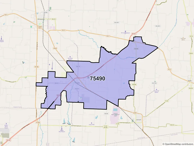 Map of ZIP Code 75490 — Trenton, TX