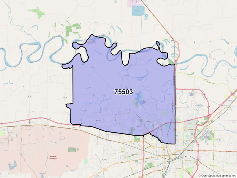 Map of ZIP Code 75503 — Texarkana, TX