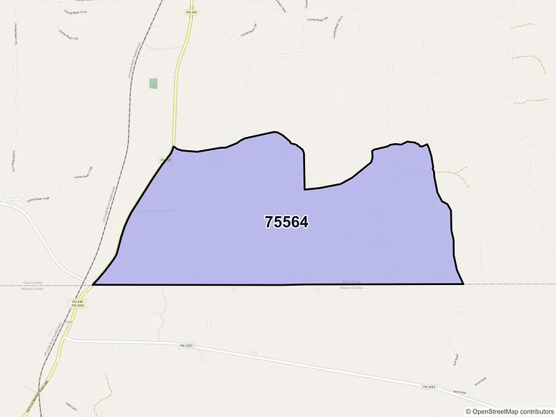 Map of Lodi, Texas and ZIP codes