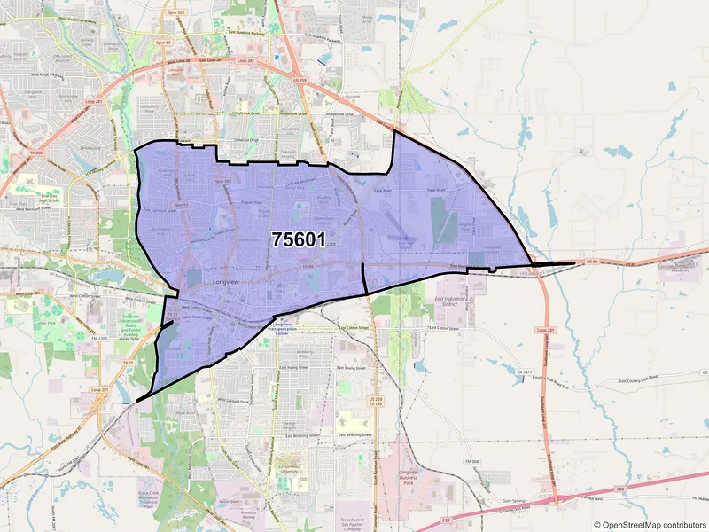 Map of ZIP Code 75601 — Longview, TX